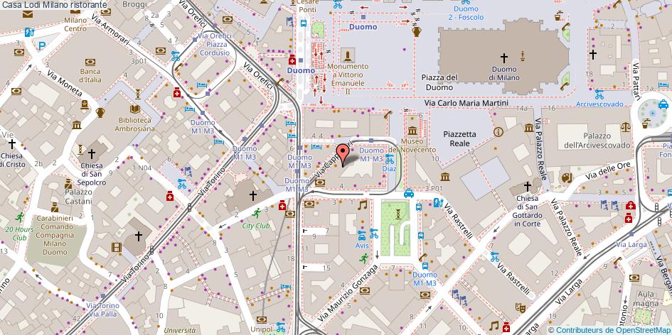 Mappa Casa Lodi ristorante Milano