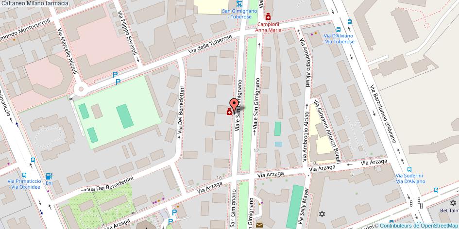 Mappa Cattaneo farmacia Milano