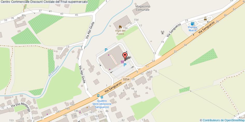 Mappa Centro Commerciale Discount supermercato Cividale del Friuli