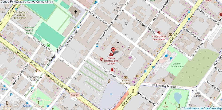 Mappa Centro Fisioterapico Cuneo clinica Cuneo
