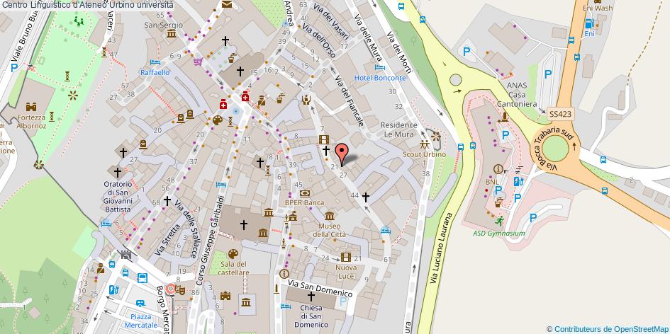Mappa Centro Linguistico d'Ateneo università Urbino