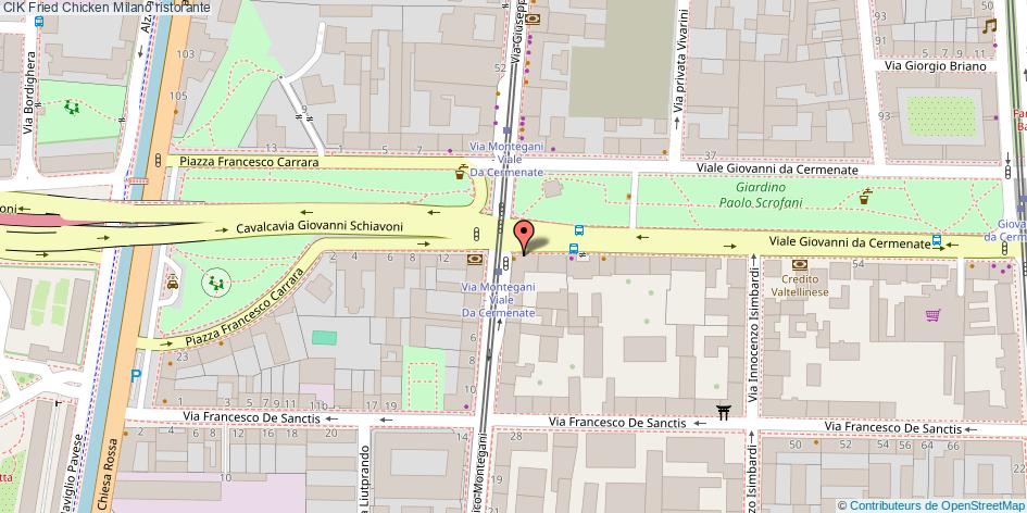 Mappa CIK Fried Chicken ristorante Milano