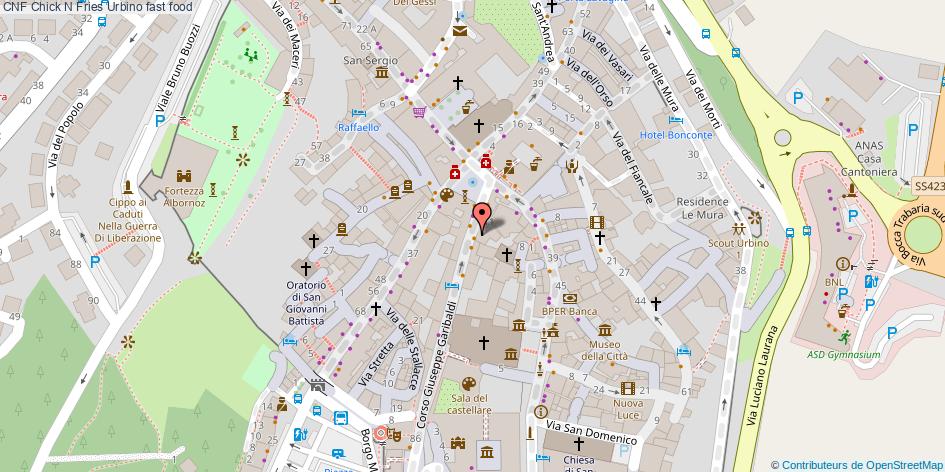 Mappa CNF Chick N Fries fast food Urbino