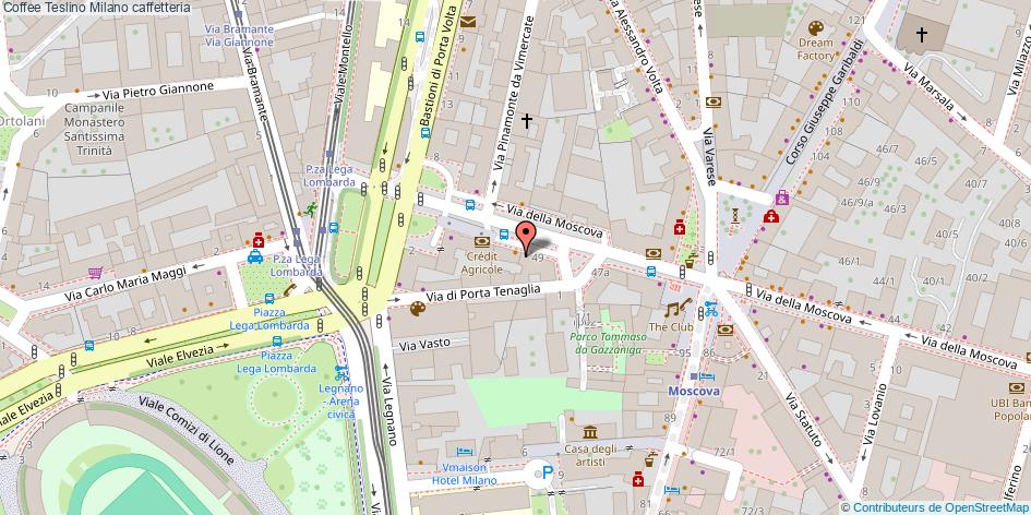 Mappa Coffee Teslino caffetteria Milano