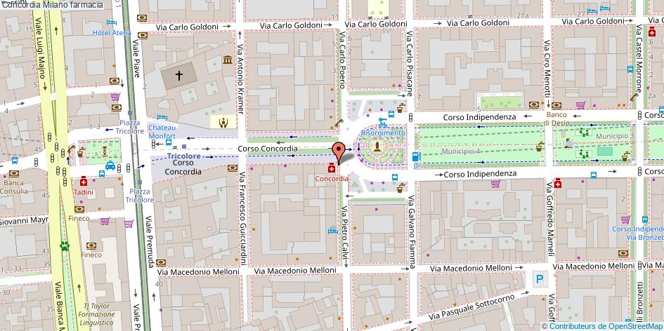 Mappa Concordia farmacia Milano