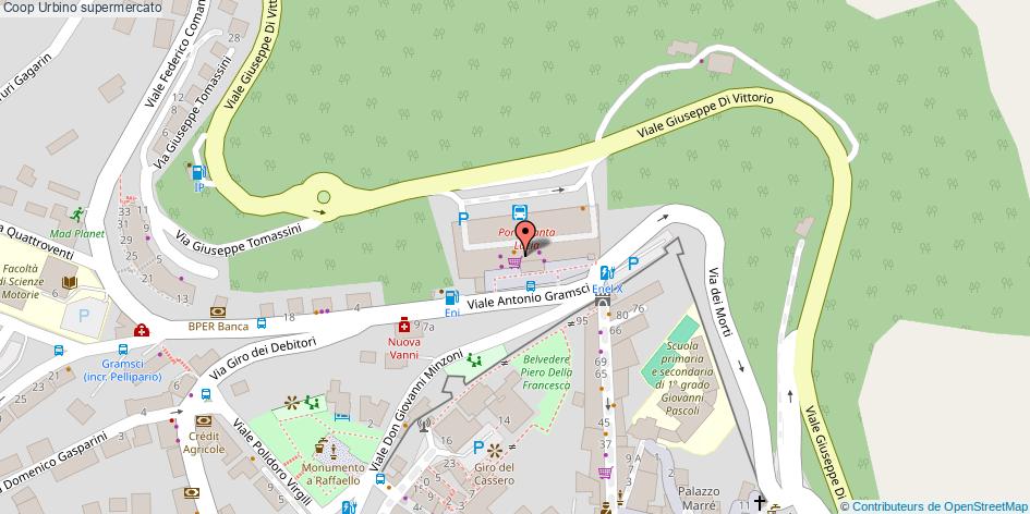 Mappa Coop supermercato Urbino