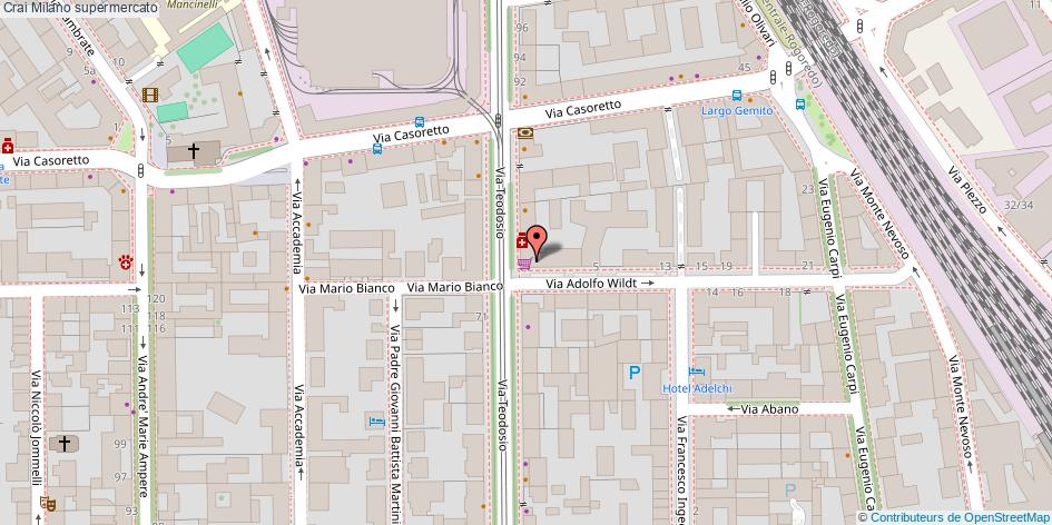 Mappa Crai supermercato Milano