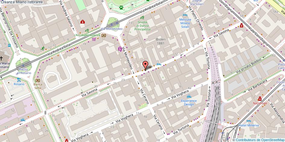Mappa Creanza ristorante Milano