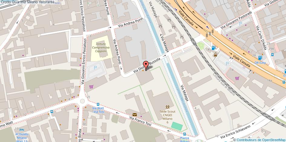 Mappa Crotto Quartino ristorante Milano