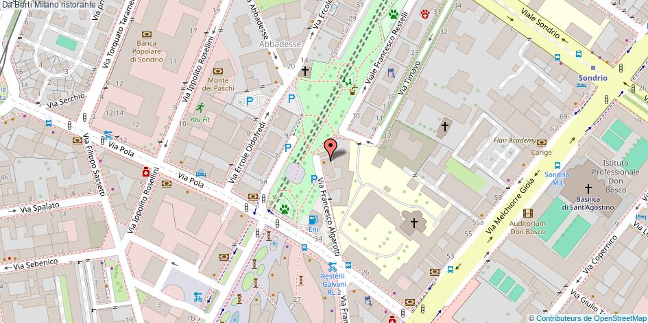 Mappa Da Berti ristorante Milano