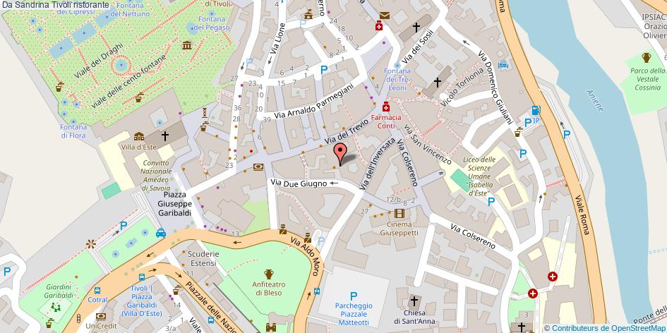 Mappa Da Sandrina ristorante Tivoli