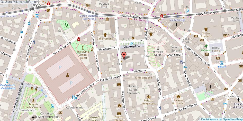 Mappa Da Zero ristorante Milano