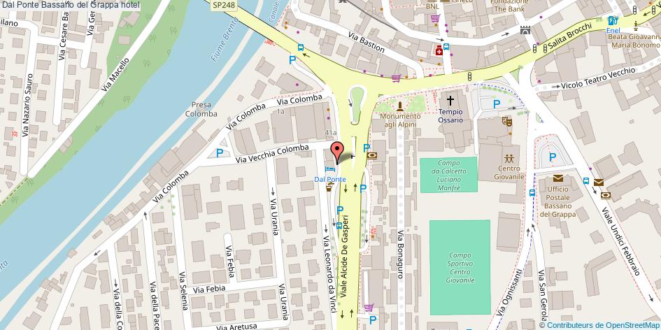 Mappa Dal Ponte hotel Bassano del Grappa