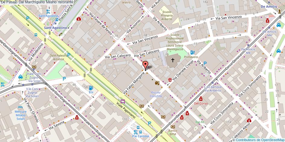 Mappa De Pasajo Dal Marchigiano ristorante Milano