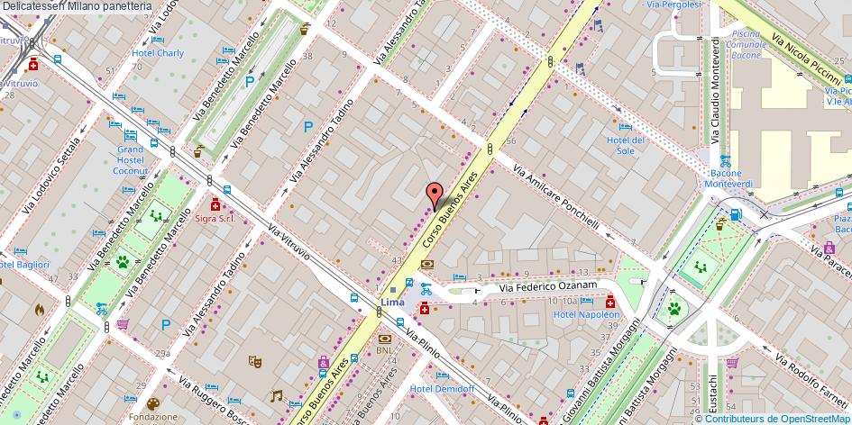 Mappa Delicatessen panetteria Milano