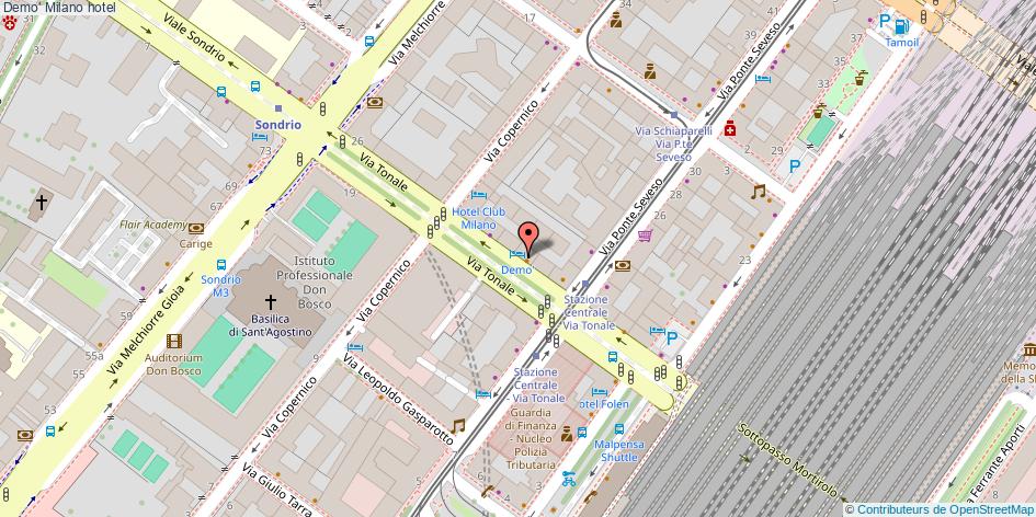 Mappa Demo' hotel Milano