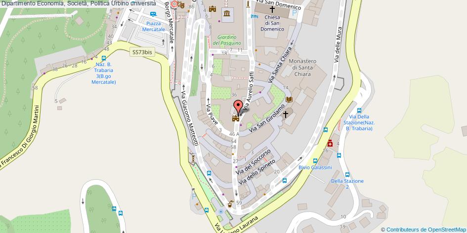 Mappa Dipartimento Economia, Società, Politica università Urbino
