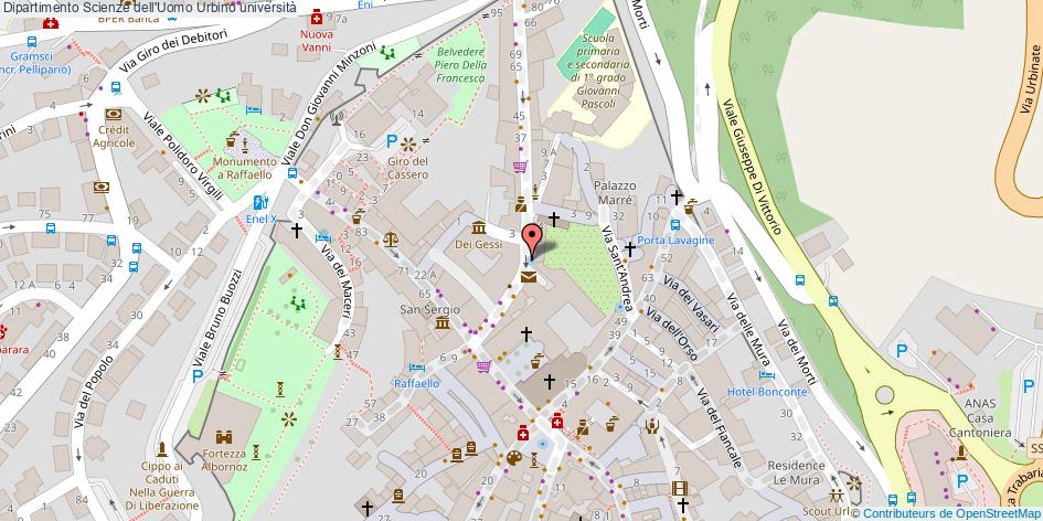 Mappa Dipartimento Scienze dell'Uomo università Urbino