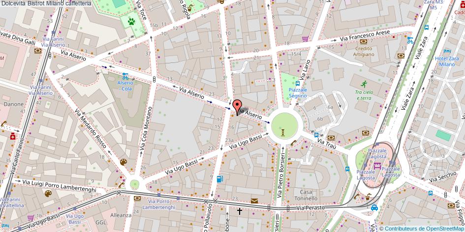 Mappa Dolcevita Bistrot caffetteria Milano