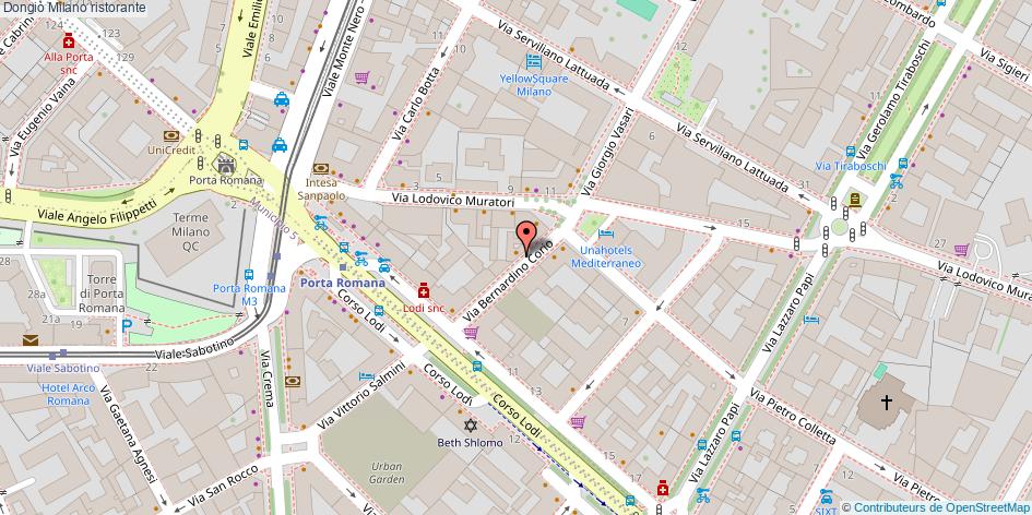 Mappa Dongiò ristorante Milano