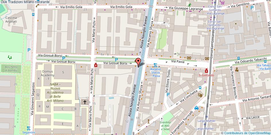 Mappa Due Tradizioni ristorante Milano