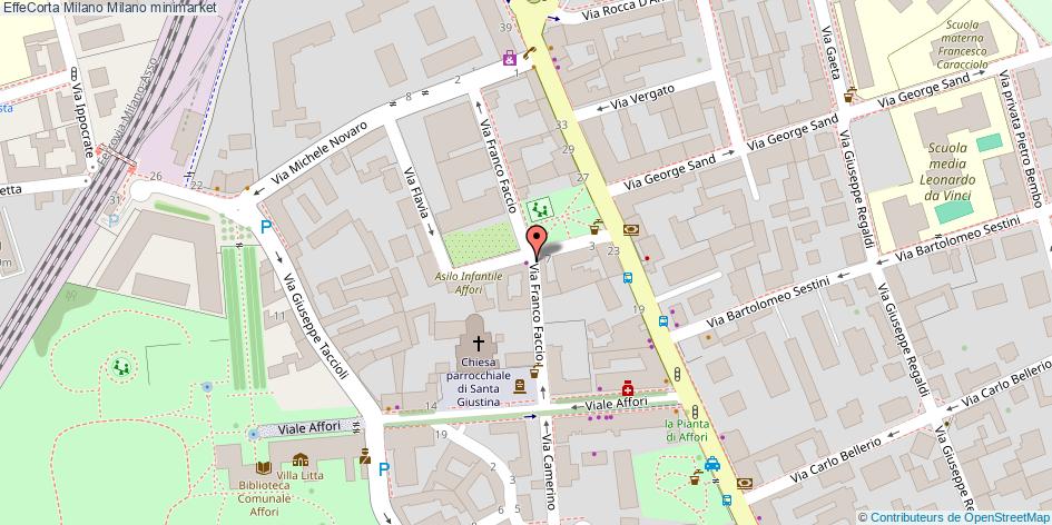Mappa EffeCorta Milano minimarket Milano