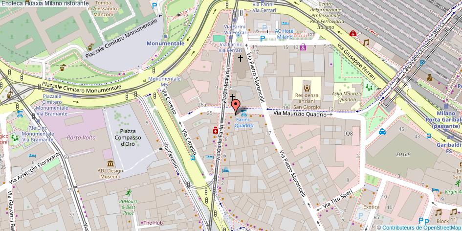 Mappa Enoteca Huaxia ristorante Milano