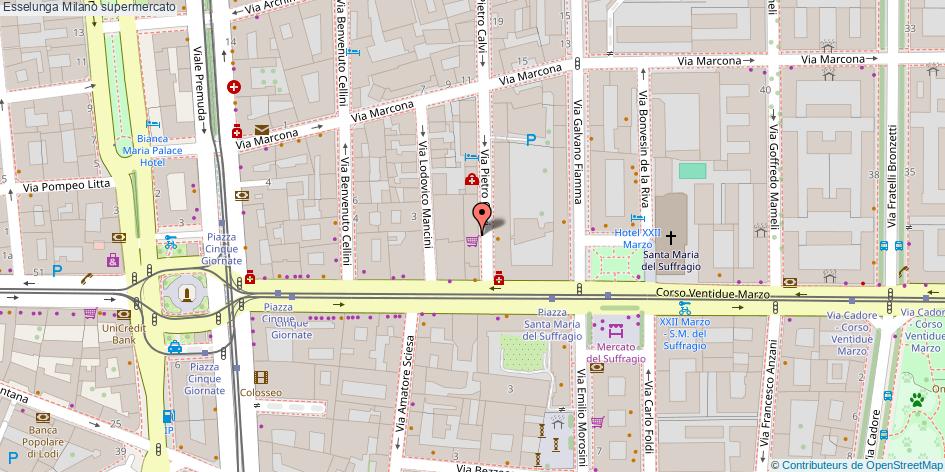 Mappa Esselunga supermercato Milano