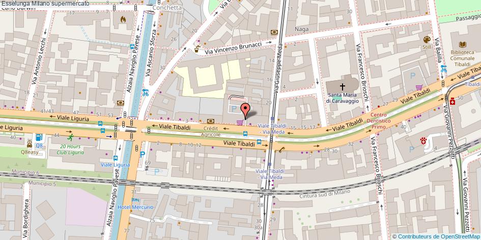 Mappa Esselunga supermercato Milano