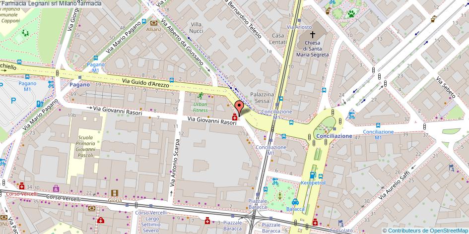 Mappa Farmacia Legnani srl farmacia Milano