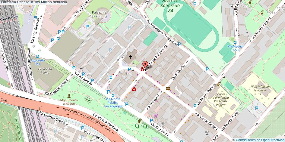 Mappa Farmacia Pennaglia sas farmacia Milano