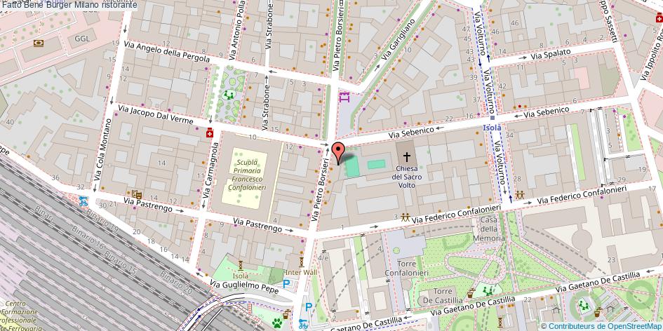 Mappa Fatto Bene Burger ristorante Milano