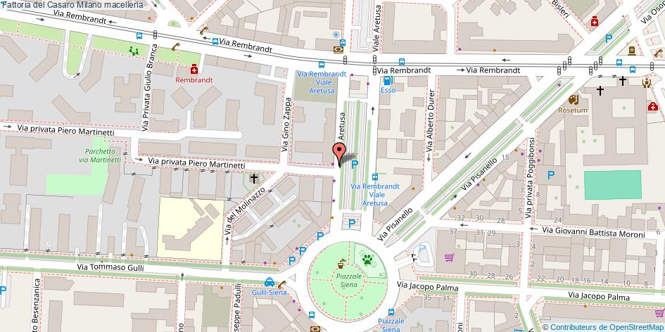 Mappa Fattoria del Casaro macelleria Milano
