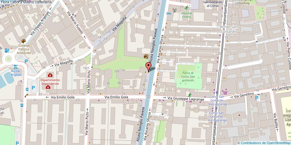Mappa Flora Labora caffetteria Milano