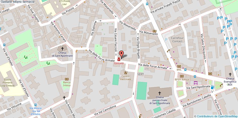 Mappa Gastaldi farmacia Milano