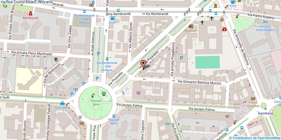 Mappa Gemelli Diversi ristorante Milano