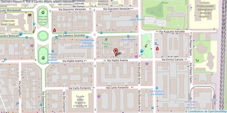 Mappa Gennaro Rapido A' Rot e Carrett Milano ristorante Milano