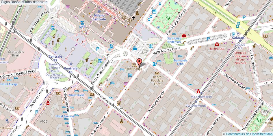 Mappa Giglio Rosso ristorante Milano