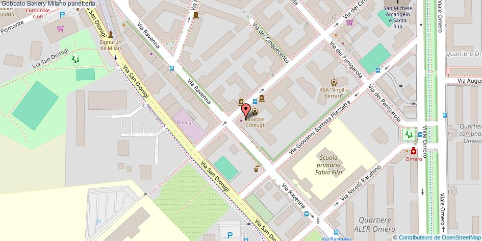Mappa Gobbato Bakery panetteria Milano