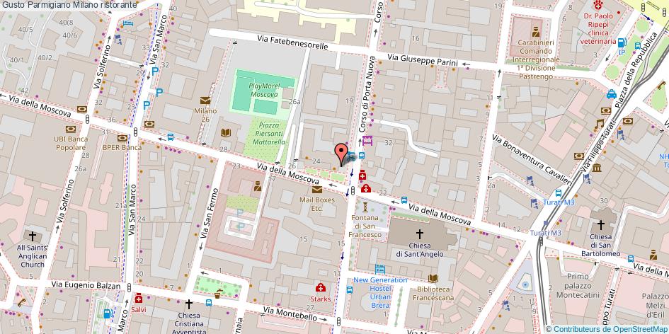 Mappa Gusto Parmigiano ristorante Milano