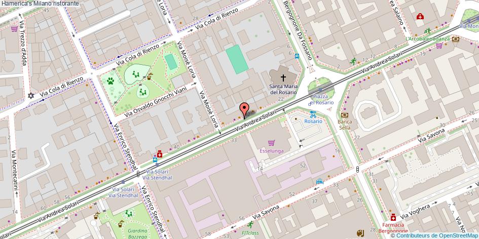 Mappa Hamerica's ristorante Milano