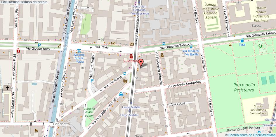 Mappa Harukasushi ristorante Milano