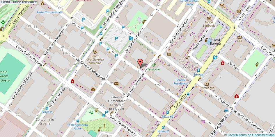 Mappa Hashi ristorante Cuneo