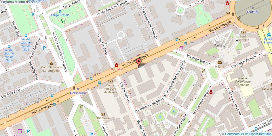 Mappa Hayama ristorante Milano