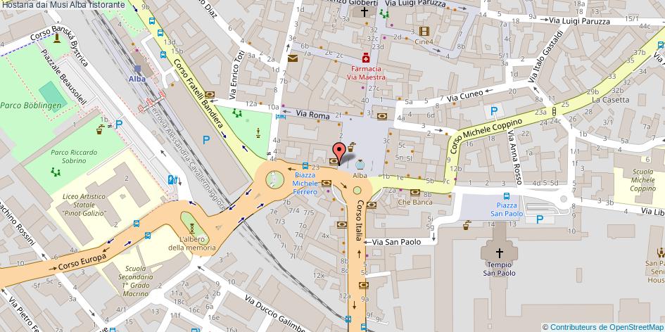 Mappa Hostaria dai Musi ristorante Alba
