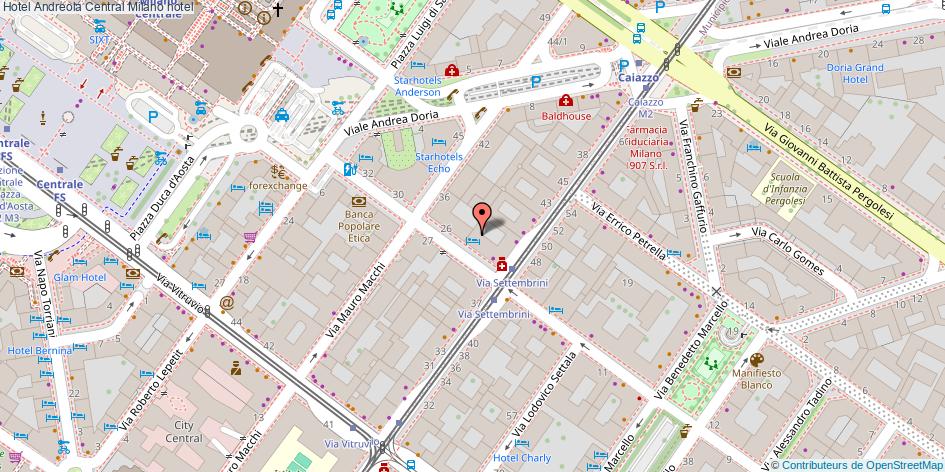 Mappa Hotel Andreola Central hotel Milano