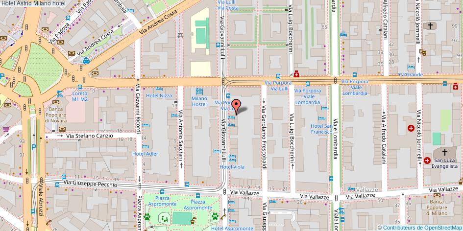 Mappa Hotel Astrid hotel Milano