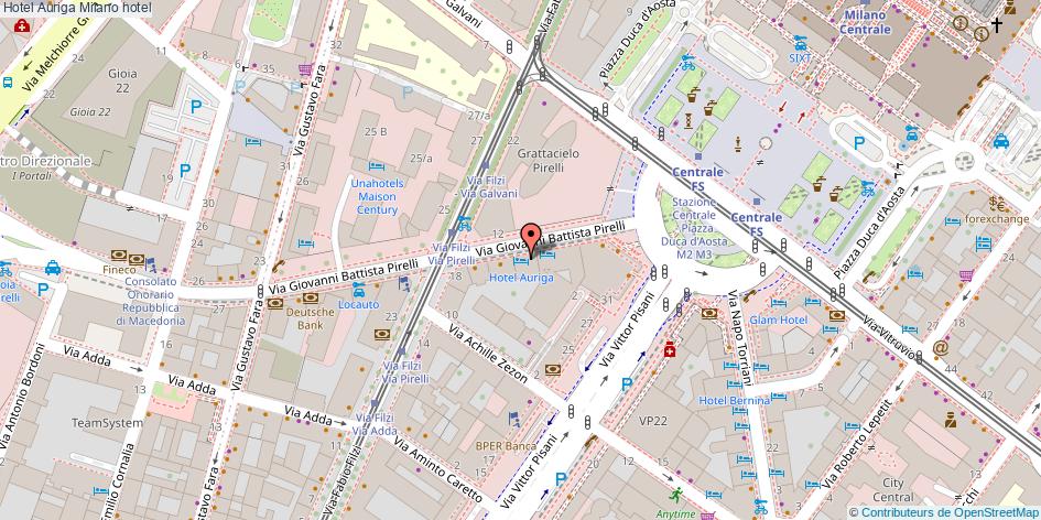 Mappa Hotel Auriga hotel Milano
