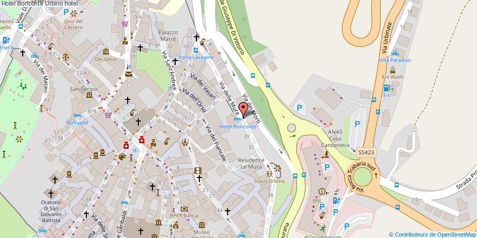 Mappa Hotel Bonconte hotel Urbino