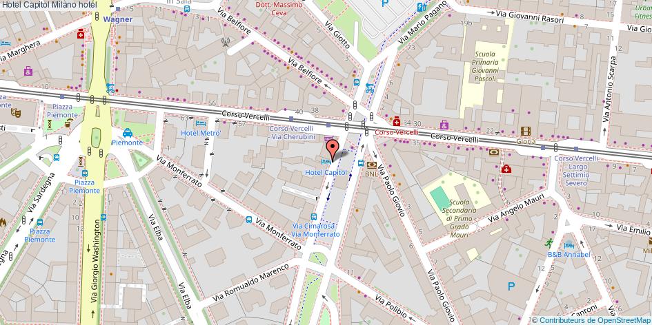 Mappa Hotel Capitol hotel Milano